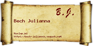 Bech Julianna névjegykártya